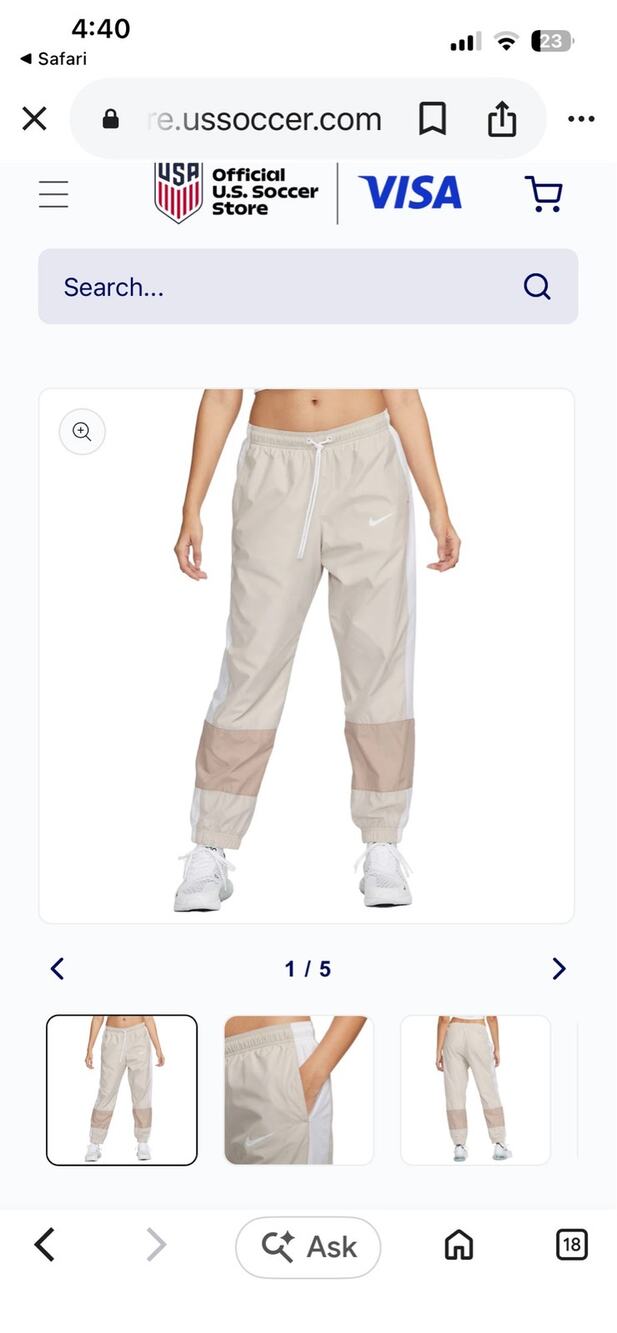Nike women’s wind breaker pants, sz XL
